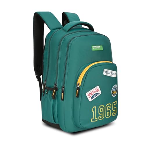 Image of United Colors of Benetton Unisex High-School Backpack LEGEND | 3-Compartment | Large Capacity Bag with Airmesh Padding | Backpack for School Girls and Boys | 28L Capacity