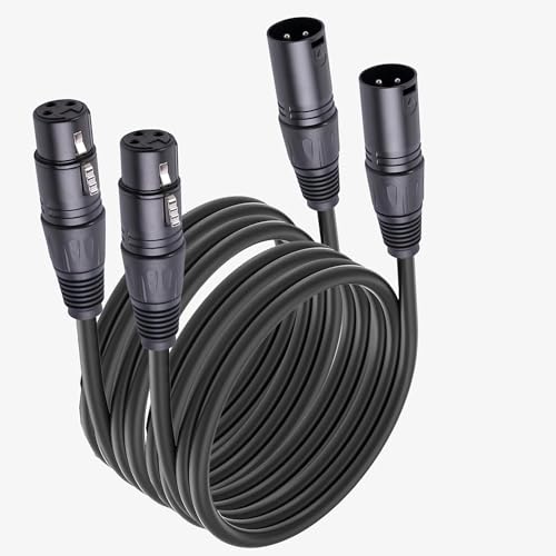 Câble XLR de 3 m pour microphone de studio et haut-parleur scène lot de 2