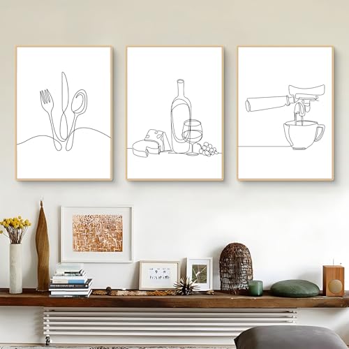 3er Set Poster Küche Bilder Schwarz Weiss Wandbilder Premium Moderne Abstrakt Kunst Bilder Küche Deko Leinwand Kunstdruck Bild Küchebilder ohne Rahmen (40×50 cm) 3er Set Poster Küche Bilder Schwarz Weiss Wandbilder Premium Moderne Abstrakt Kunst Bilder Küche Deko Leinwand Kunstdruck Bild Küchebilder ohne Rahmen (40×50 cm)