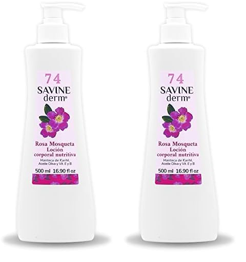 New Comfort SAVINE DERM LOCIÓN CORPORAL REGENERADORA ROSA MOSQUETA para Pieles Muy Secas/Previene Envejecimiento de la Piel/Hidratación intensa/Rosa Mosqueta para Cicatrices y Estrías 500mL
