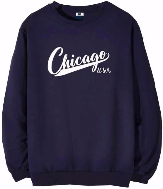 SXV STYLESXV 'Chicago USA’ Printed Cool Aesthetic Drop Shoulder Oversized Sweatshirt