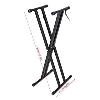 Support Stand Style X pliable pour clavier à simple niveau avec double avec châssis, résistant Style X pour clavier, piano numérique, réglage facile de la hauteur et de la largeur, noir - Les Beatles, Paul McCartney, John Lennon, RIngo Starr, George Harrison Support Stand Style X pliable pour clavier à simple niveau avec double avec châssis, résistant Style X pour clavier, piano numérique, réglage facile de la hauteur et de la largeur, noir – Image 3