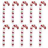 Paquete de 10 bastones de caramelo inflables de Navidad de 88 cm de alto, decoración de patio al aire libre para puerta delantera, porche, jardín, rojo más verde a rayas juego de decoración navideña