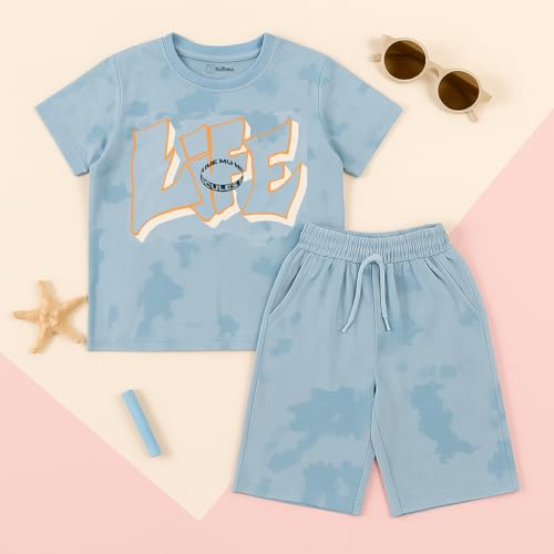 Image of Kidbea Kids Cotton T-Shirt and Shorts Set | Soft Breathable Co-Ord Outfit for Boys | Trendy & Stylish Summer Wear | Boys Clothing Set
