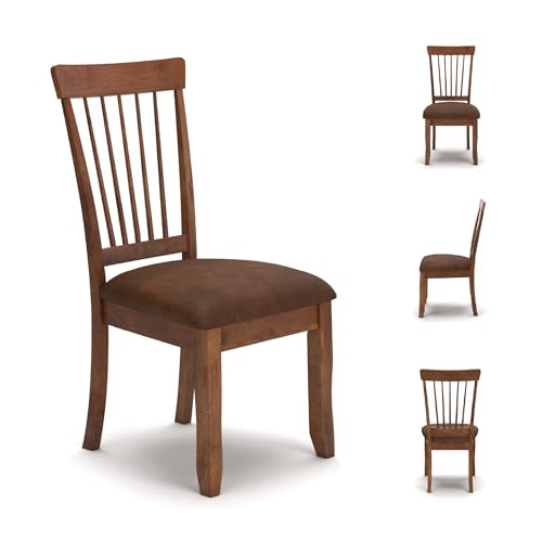 Signature Design by Ashley Berringer Dining Chairs Set of 2, Classic Wood Spindle-Back Design, Cushioned Microfiber Seat, Rustic Finish for Kitchen & Dining Room Chair, Walnut - Image 7