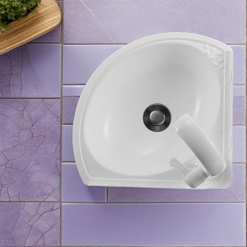 Fregadero de esquina suspendido con diseño semicircular mini lavabo estable 8