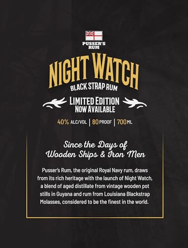 Pusser's Rum - Night Watch Black Strap Rum. Limited Edition. 40% ABV, 70cl - Image 5