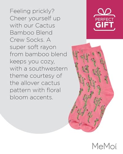 Image of MeMoi Cactus Rayan Blend Crew Socks