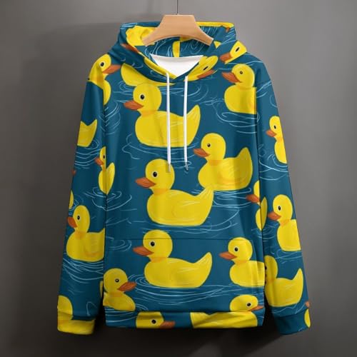 Sweat à capuche bleu ample pull confortable finis les vêtements trop étroits - 5