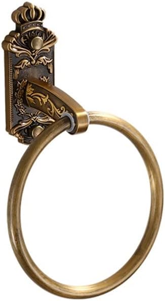 LSLYTQ Bathroom Antique Brass Bathroom Towel Ring, Towel Holder, Round Towel Hanger Wall Mount