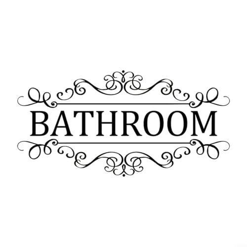 Restroom Sign Wall Decal Vinyl Stickers, Bathroom Rules Door Sign Vinyl Wall Sticker, Removable Sticker Mural for Restroom Bathroom Washroom WC Toilet