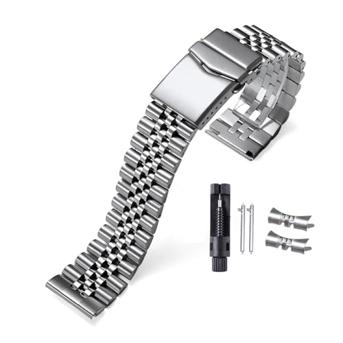 Bracelet de montre métallique à embout incurvé pour remplacer votre cuir