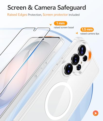 Image of FNTCASE for Samsung Galaxy S26-Ultra Case: [Fit for Magsafe] [Screen Protector] Anti Yellowing Transparent Clear Military Grade - Shockproof Protective Phone Cover - Clear