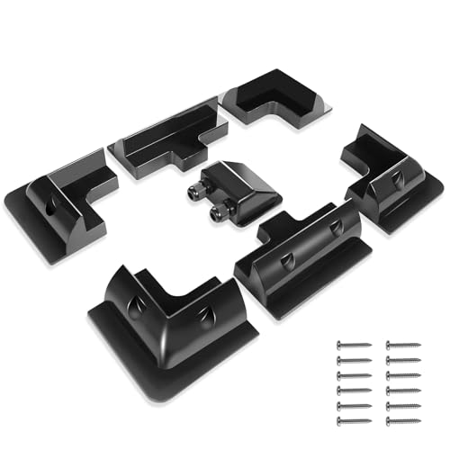 Solar Panel Mounting Brackets Kit, 7PCS RV Roof Mounts, No Drill, Caravans, Campervans (Black)