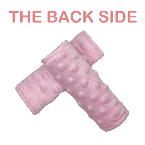 Image of Baby Car Seat Neck Cover, Car Seat Strap Cover, Seat Belt Cushions Pads, Shoulder Strap Protectors, Reversible Pram Harness Covers in Minky, Baby Neck Pad Protector