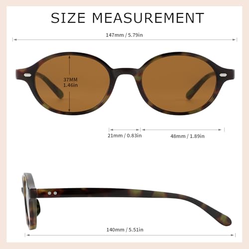 JOOX Retro Oval Sunglasses for Women Round Sunnies Y2K Lightweight Narrow ShadesTrendy UV400 protection3