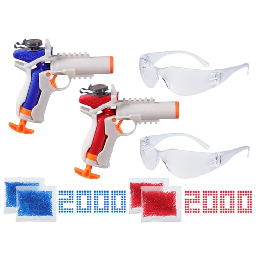 Nerf El paquete Pro Gelfire Versus incluye 2 lanzadores, 4,000 rondas de Gelfire, capacidad de 60 redondas, imprimación en T, 2 gafas, regalos para adolescentes a partir de 14 años (exclusivo de