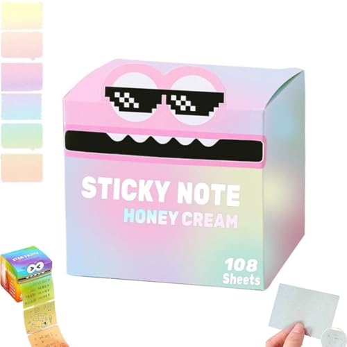 Cute Monster Pattern Sticky Note,Funny Pastel Animal Post Notes,Paper Distribution Box,Self Adhesive Cartoon Note Pull-Out Memo