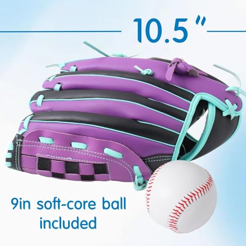 Left Handed Baseball Glove for Youth, Entry-Level Left Handed Baseball Glove, Durable Lefty Tball Gloves for Youth Training. 10.5in, Age 4-7 by King Mills - Image 6