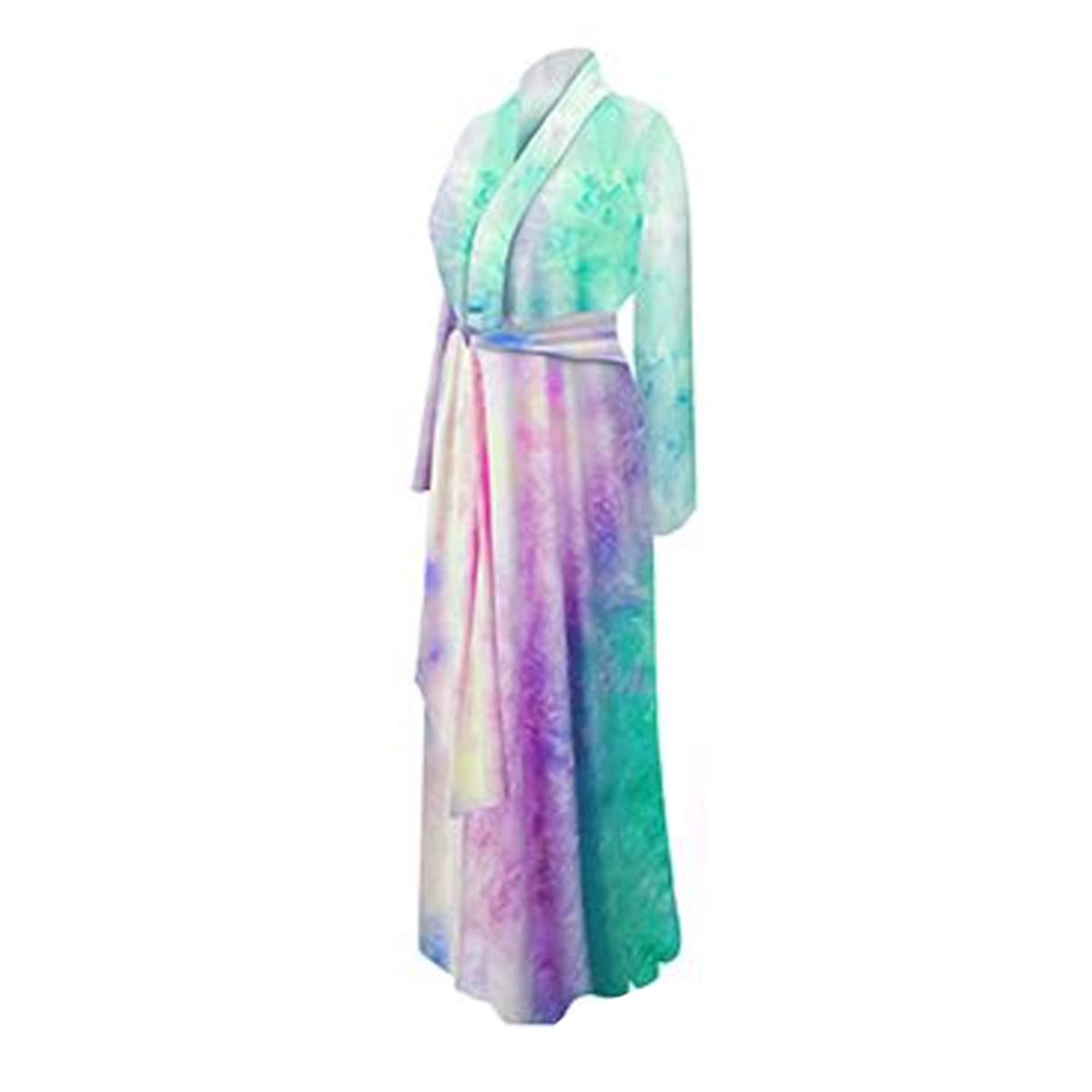 Sanctuarie Designs Plus Size Women Kimono Robes Long Rayon Bathrobe Lightweight Ultra Soft Sleepwear Cotton Candy Sky Print