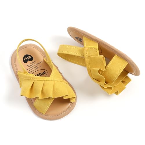 Image of HsdsBebe Baby Girls Sandals Bohemia Flower Bow Soft Sole Toddler First Walkers Beach Summer Shoes