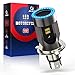 Ampoule H4 LED avec Yeux D'ange, HS1 Phare pour Moto 6400LM, DC 12V Pack de 1