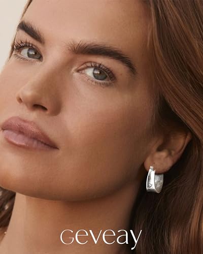 9mm Wide 925 Sterling Silver Earrings Hoop for Women Hypoallergenic 14K Gold Plated Hoop Earrings Lightweight Thick Chunky Hoop Earrings 20/25/30mm2