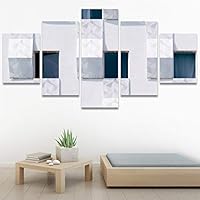 SIGNWIN 5 Panel Canvas Wall Art Architecture & Maps Closeup Cool Industrial Multicolor Patterns for Home Decorations Ready to Hang - 60