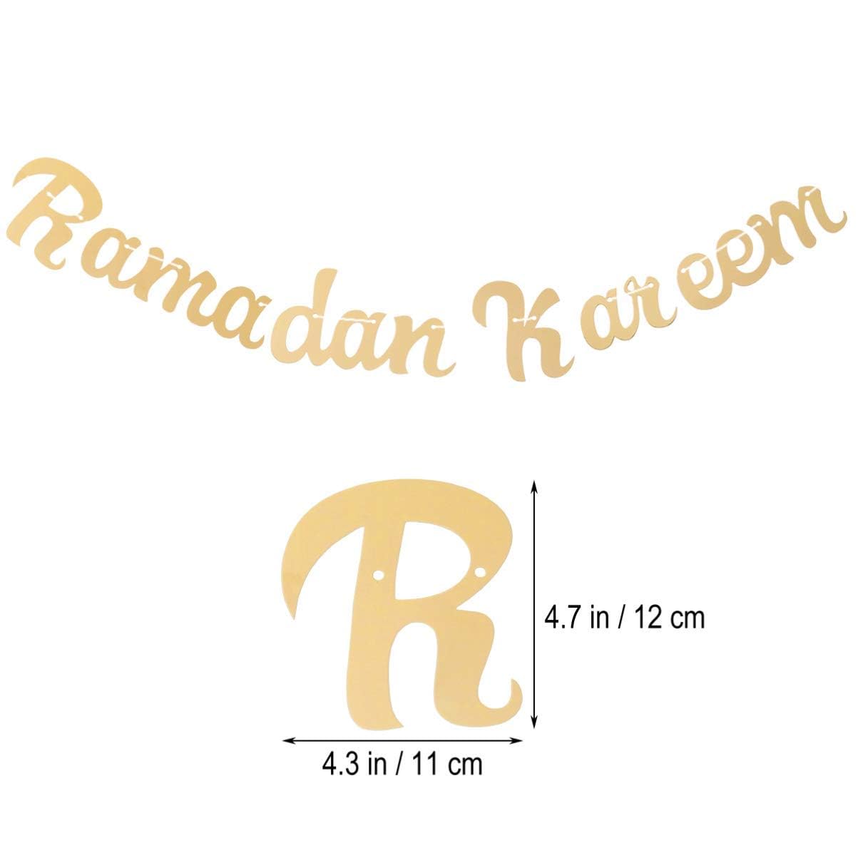Festiko® Ramadan Party Decorations for Home Ramadan Kareem Banner for Eid Mubarak Decor (BANNER-METALLIC)