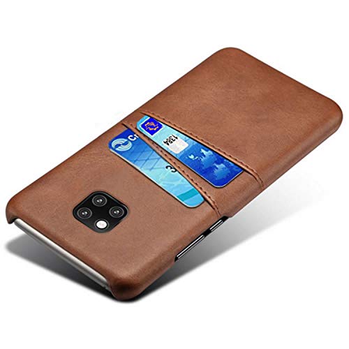 HualuBro Huawei Mate 20 Pro Case, Premium PU Leather Ultra Slim Shockproof Back Bumper Phone Case Cover with Card Slot Holder for Huawei Mate 20 Pro Phone Case (Brown)