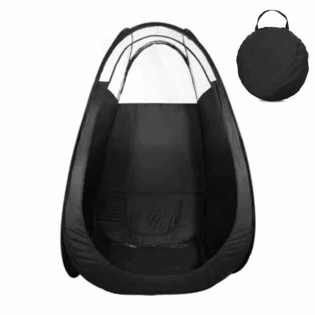 Pop Up Tent 120*120*210CM Portable Foldable Spray Tan Tent Machine for Change Clothes Privacy Waterproof Spray Tan with Carrying Bag for Home Beach Sea Park Forests Holiday Outdoor Sunbathing (Black)