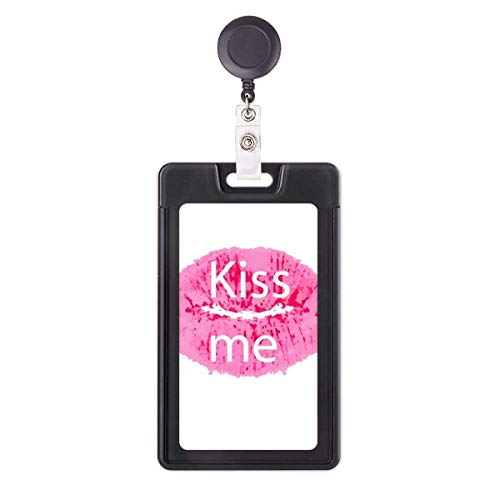 Badge rétractable lèvres roses, idée cadeau Saint-Valentin originale