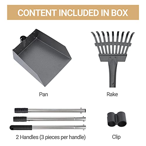 Heeyoo Dog Pooper Scooper, Dog Poop Tray and Rake Set, Pet Waste Removal Scoop with Long Adjustable Sectional Stainless… - Image 6