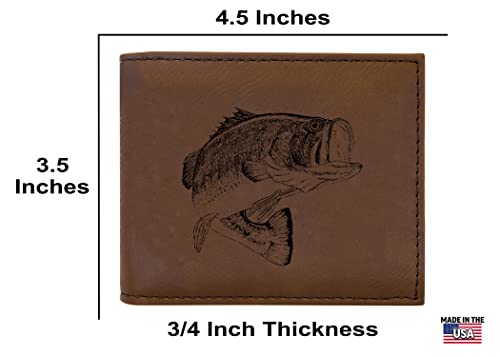 Rogue River Tactical Bass Fishing Fish Men's Leather Bifold Wallet RFID Gift For Him Dad Father United States Billfold Fisherman3