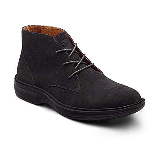 Dr. Comfort Ruk Men's Therapeutic Diabetic Extra Depth Boot leather lace-up - Black
