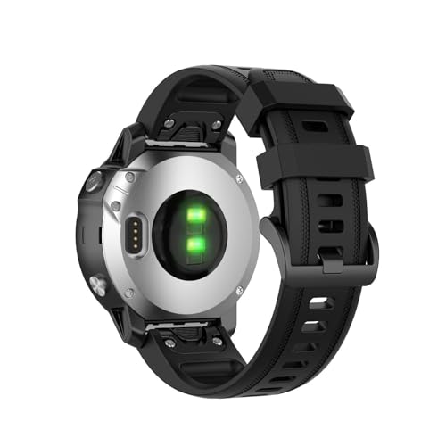 Panda Bobo Straps for Garmin Fenix 7S 6S 6S Pro 5S 5S Plus Instinct 2S Watch Strap Silicone Band (Black)
