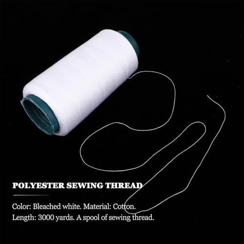 Hilo de coser YARNOW de poliéster blanco, bobina de 3000 yardas para máquina de coser, ideal para acolchado, prendas, cortinas y textiles para el hogar - 1 bobina miniatura 4