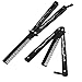Funtuan Dragon Totem Stainless Steel Practice Butterfly Knife Trainer and Comb Knife Trainer (Black)
