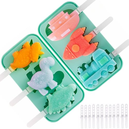 Eis am Stiel Formen Silikon, 2 Stück Eisformen mit 12 Sticks, Ice Lolly Mold Popsicle Set für...