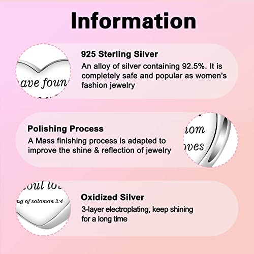 Image of LUXILLA Love You Best Friend Grandma Wife Heart Charm 925 Sterling Silver Charms Fit for Bracelets Necklace Jewelry Gift for Women