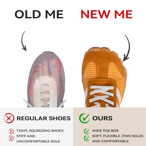 Image of Barefoot Shoes Women Casual Sneakers,Wide Toe Box Shoes Women Zero Drop Barefoot Shoe Men,Minimalist Trail Running Shoe,Non-Slip Lightweight Breathable Comfortable Fashion Walking Hiking Shoes Unisex