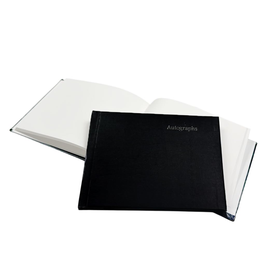 Janrax 100 Pages Black Autograph Book – School Leavers Signature, End of Term Memory Book