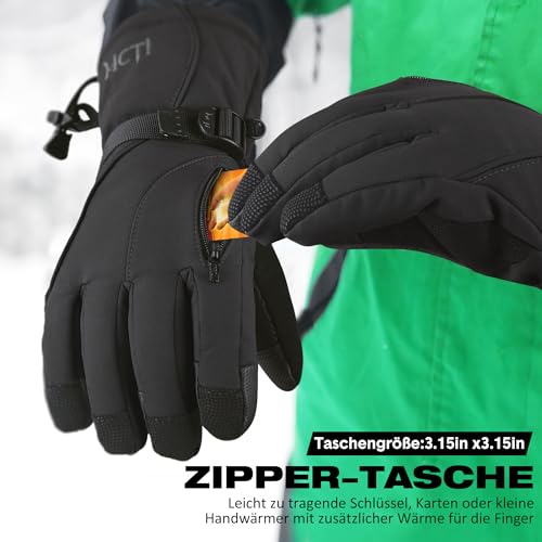 Foto von Kineed Skihandschuhe Herren Wasserdicht Winterhandschuhe Warm 3M Thinsulate Snowboardhandschuhe Winter Schnee Handschuhe Thermo Winddicht