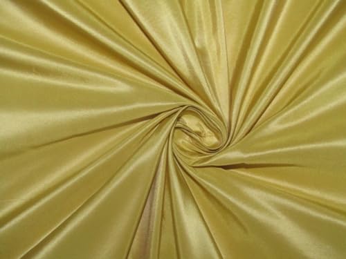 Tissu taffetas de pure soie jaune de haute couture pour robes de créateurs d'exception TAF213