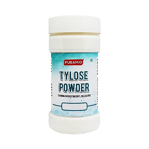 Puramio Tylose Powder (Sodium Carboxymethyl Cellulose) | Tylopur Powder | Fondant Stabilizer | Gluten Free, (100g)