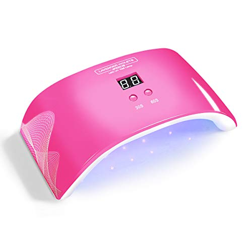 Lavender Violets Gel UV LED Nail Lamp Nail Light Pink 24W Nail Dryer with Timer n Auto-Sensor for Gel Nail Polish J720
