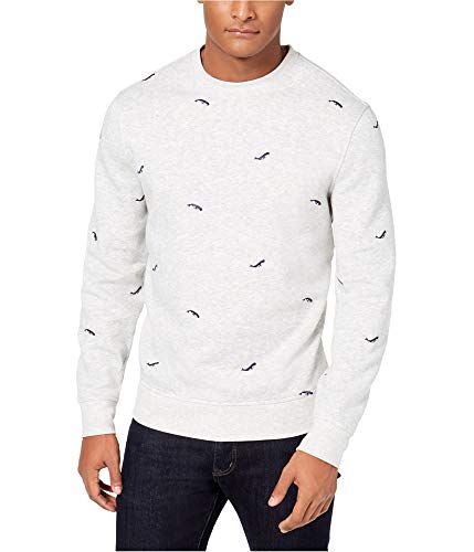 Club Room Mens Whale Embroidered Pullover Sweater, Grey, X-Large