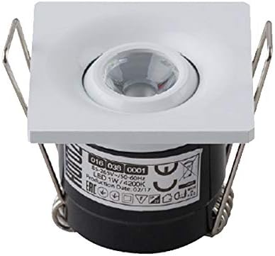 ENERGMiX Mini LED inbouwspot inbouwspot inbouwspot vierkant wit frame draaibaar 1,5 Watt COB incl. LED transformator 4200K neutraal wit