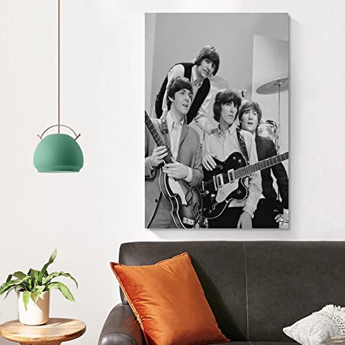 LORGL Poster décoratif sur toile The Beatles Black & White Art – Impression moderne pour chambre à coucher – 60 x 90 cm - Les Beatles, Paul McCartney, John Lennon, RIngo Starr, George Harrison LORGL Poster décoratif sur toile The Beatles Black & White Art - Impression moderne pour chambre à coucher - 60 x 90 cm – Image 5