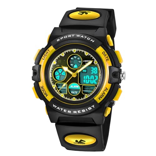 Kids Watch Boys Watches Ages 5-15 Analog Digital Watch for Kids Watch Boys Girls Kids Waterproof Watch with Alarm Clock Stopwatch Wrist Watch Birthday Gifts and Christmas Gifts